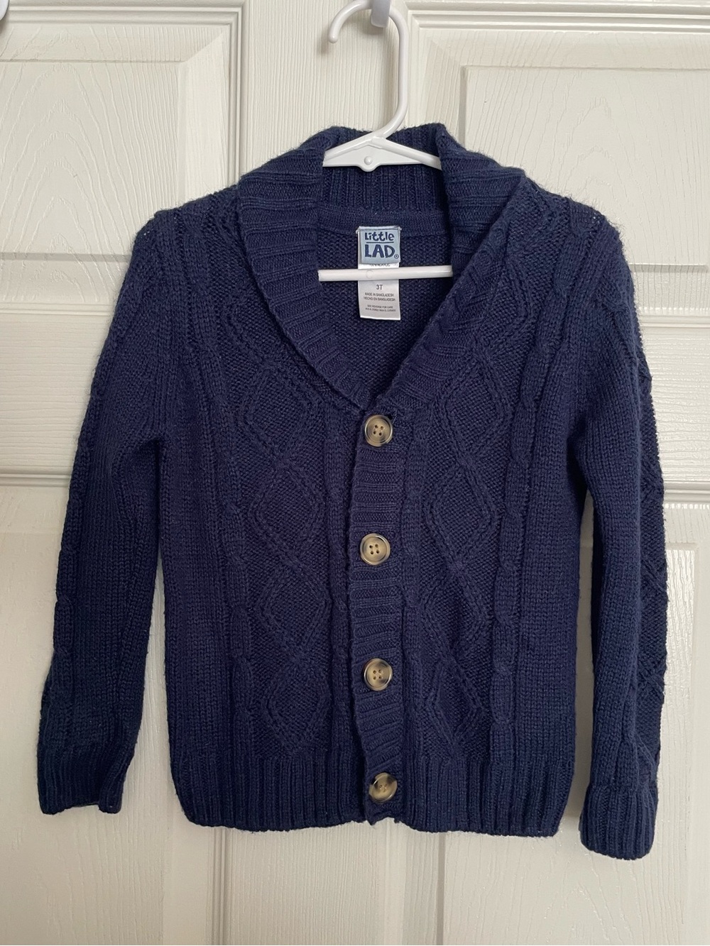 Little Lad size 3T Navy Cable Knit Button Cardigan